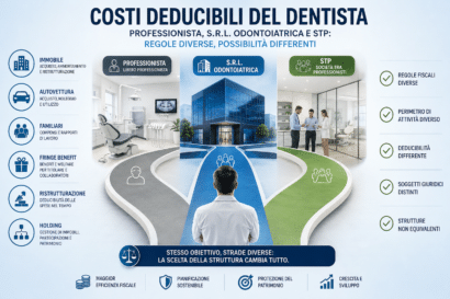 Confronto tra i costi deducibili del dentista professionista, della S.r.l. odontoiatrica e della STP